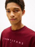 Rosu Tricou Regular Cu Logo Brodat  Barbati