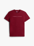 Rosu Tricou Regular Cu Logo Brodat  Barbati