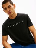 Negru Tricou Regular Cu Logo Brodat  Barbati