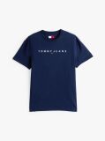 Blue Tricou Regular Cu Logo Brodat  Barbati