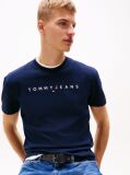 Blue Tricou Regular Cu Logo Brodat  Barbati