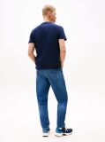 Blue Tricou Regular Cu Logo Brodat  Barbati