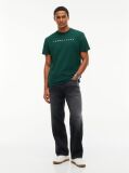 Green Regular Logo Embroidery T-Shirt  Men