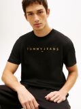 Black Regular Logo Embroidery T-Shirt  Men