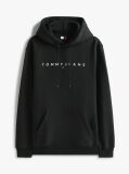 Black Regular Logo Hoody  Men