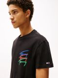 Negru Tricou Cu Grafic Logo Pe Spate  Barbati