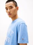 Blue Tricou College Cu Croiala Regular Si Logo Paisley  Barbati