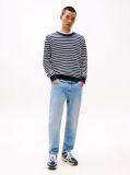 Denim Jeans Isaac Relaxati Cu Efect De Uzura Si Croiala Conica  Barbati