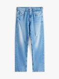 Denim Jeansi Largi Cu Broderie Pe Tesatura  Barbati