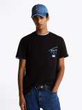 Negru Tricou Cu Logo Semnatura Pe Spate  Barbati