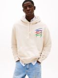 White Signature Logo Relaxed Hoody  Men