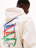 White Signature Logo Relaxed Hoody  Men
