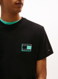 Negru Tricou Slim Cu Logo Tonal  Barbati