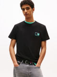 Negru Tricou Slim Cu Logo Tonal  Barbati