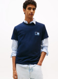 Blue Tricou Slim Cu Logo Tonal  Barbati