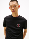 Negru Tricou Regular Mic Cu Motif  Barbati