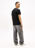 Negru Tricou Regular Mic Cu Motif  Barbati