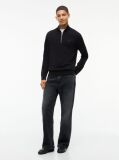 Black Tommy Flag Lightweight Slim Quarter-Zip Jumper  Men