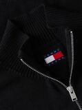 Black Tommy Flag Lightweight Slim Quarter-Zip Jumper  Men