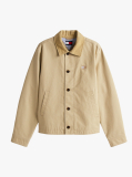 Khaki Boxy Jacheta Cu Croiala Si Logo Tonal  Barbati