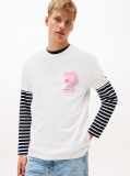 Alb Tricou Cu Guler Rotund Si Grafica Pe Spate  Barbati