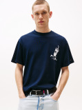 Blue Tricou Lejer Cu Grafica Si Logo Pe Spate  Barbati