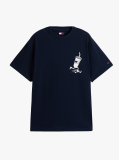 Blue Tricou Lejer Cu Grafica Si Logo Pe Spate  Barbati
