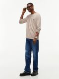 Brown Tonal Tommy Badge Long Sleeve T-Shirt  Men