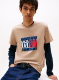 Bej Tricou Slim Cu Print Flag  Barbati