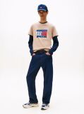 Bej Tricou Slim Cu Print Flag  Barbati