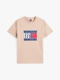 Bej Tricou Slim Cu Print Flag  Barbati