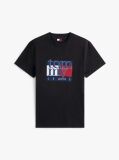 Negru Tricou Slim Cu Print Flag  Barbati