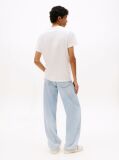 Alb Tricou Slim Cu Print Flag  Barbati