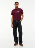 Mov Tricou Din Jersey Cu Guler Rotund Si Logo  Barbati