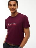 Mov Tricou Din Jersey Cu Guler Rotund Si Logo  Barbati