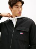 Black Oversized Fit Zip-Thru Corduroy Padded Overshirt  Men