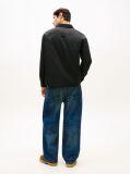 Black Oversized Fit Zip-Thru Corduroy Padded Overshirt  Men