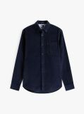 Blue Regular Fit Corduroy Shirt  Men
