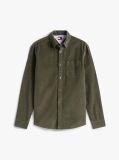 Green Regular Fit Corduroy Shirt  Men