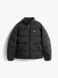 Negru Geaca Puffer Relaxata Hidrofuga Cu Textura Crinkle  Barbati