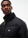 Black Water Repellent Crinkle Relaxed Puffer Jacket  Men