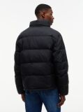 Black Water Repellent Crinkle Relaxed Puffer Jacket  Men