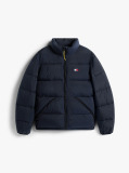 Blue Water Repellent Crinkle Relaxed Puffer Jacket  Men