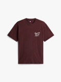 Maro Tricou Relaxat Cu Guler Rotund Si Print Pe Spate  Barbati