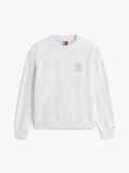 Grey 90S Washed Tonal Crest Crew Sweatshirt  Men