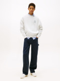 Grey 90S Washed Tonal Crest Crew Sweatshirt  Men