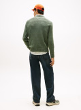 Verde Pulover Slim Cu Maneca Raglan Si Logo Liniar  Barbati