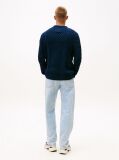 Blue Pulover Slim Tricotat Cu Model Cable Si Emblema Tommy  Barbati