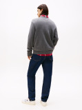 Grey Intarsia Flag Badge Mélange Jumper  Men