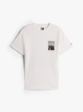 Bej Tricou Din Jersey Cu Print Pe Spate  Barbati